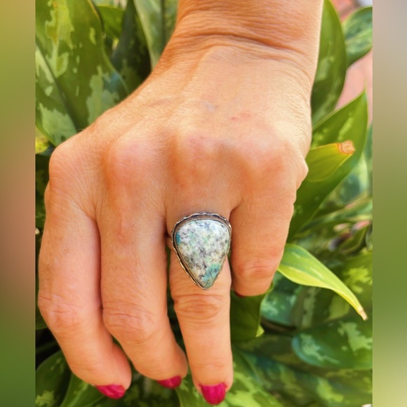 NWT 925 Sterling silver plated Woman green Ring Size 7 - Picture 16 of 17